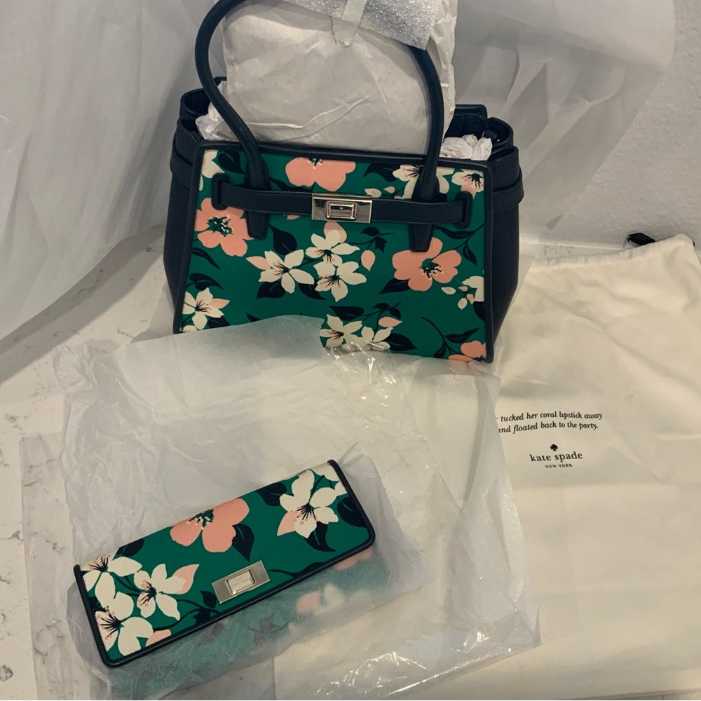Kate Spade Lucia Lily Blooms Purse and Wallet
